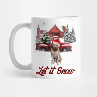 Pitbull Let It Snow Tree Farm Red Truck Christmas Mug